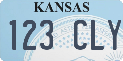 KS license plate 123CLY