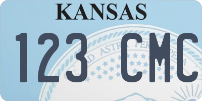KS license plate 123CMC