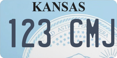 KS license plate 123CMJ