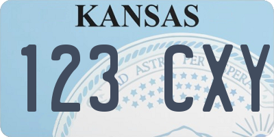 KS license plate 123CXY