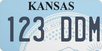 KS license plate 123DDM