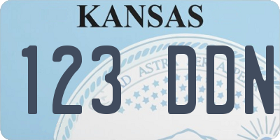 KS license plate 123DDN