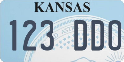 KS license plate 123DDO