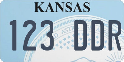 KS license plate 123DDR