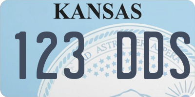 KS license plate 123DDS