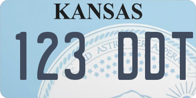 KS license plate 123DDT