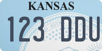 KS license plate 123DDU
