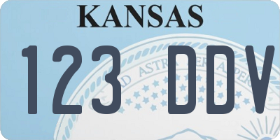 KS license plate 123DDV