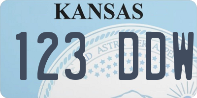 KS license plate 123DDW
