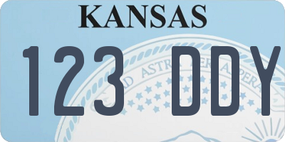 KS license plate 123DDY
