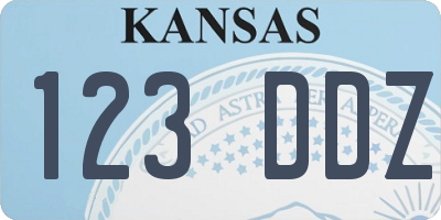 KS license plate 123DDZ