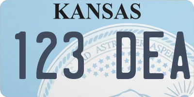 KS license plate 123DEA