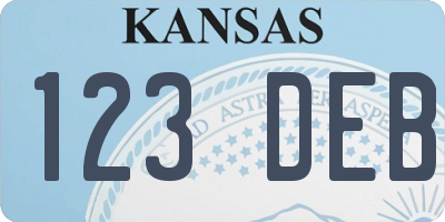 KS license plate 123DEB