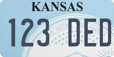 KS license plate 123DED