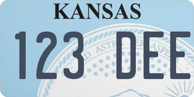 KS license plate 123DEE