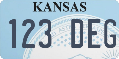KS license plate 123DEG