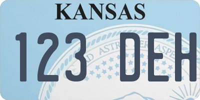 KS license plate 123DEH