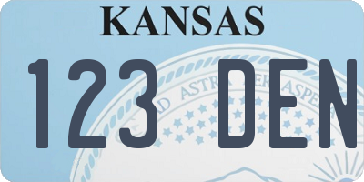 KS license plate 123DEN