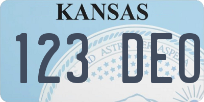 KS license plate 123DEO