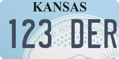 KS license plate 123DER