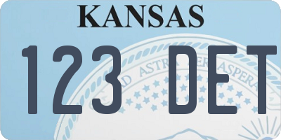 KS license plate 123DET