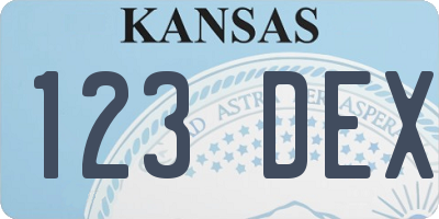 KS license plate 123DEX