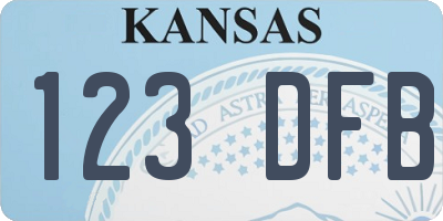KS license plate 123DFB