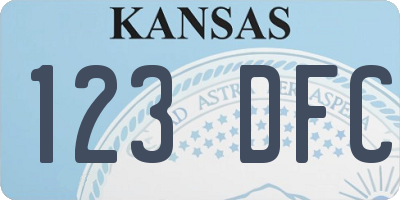 KS license plate 123DFC