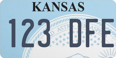 KS license plate 123DFE