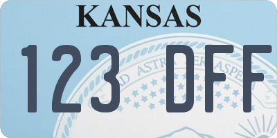 KS license plate 123DFF