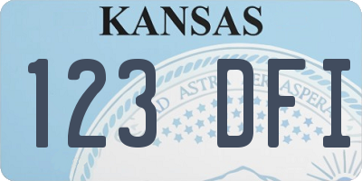KS license plate 123DFI