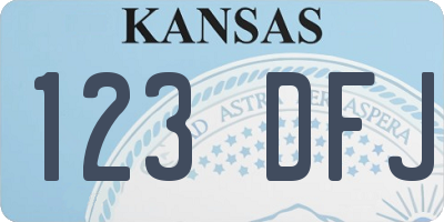 KS license plate 123DFJ
