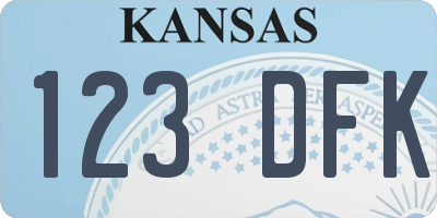 KS license plate 123DFK