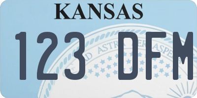 KS license plate 123DFM