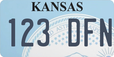 KS license plate 123DFN