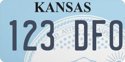 KS license plate 123DFO