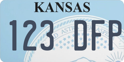 KS license plate 123DFP
