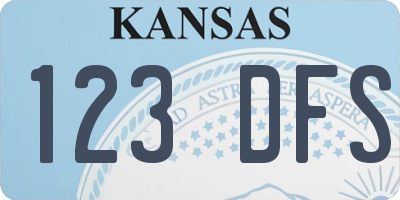 KS license plate 123DFS