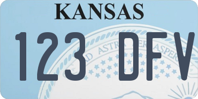 KS license plate 123DFV