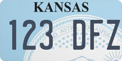 KS license plate 123DFZ