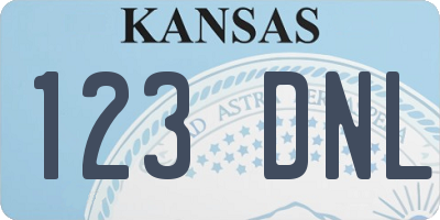 KS license plate 123DNL
