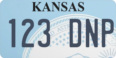 KS license plate 123DNP