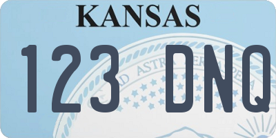 KS license plate 123DNQ
