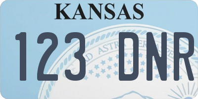 KS license plate 123DNR
