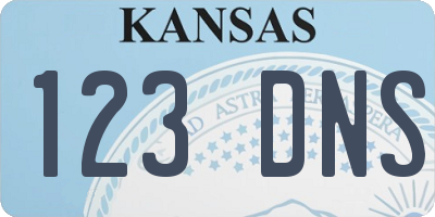 KS license plate 123DNS