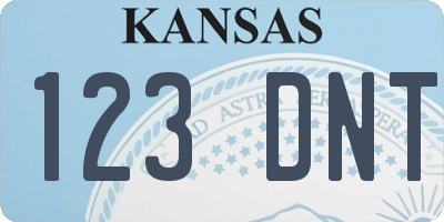 KS license plate 123DNT