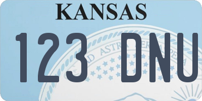 KS license plate 123DNU