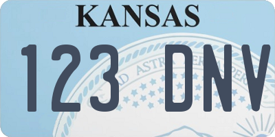 KS license plate 123DNV