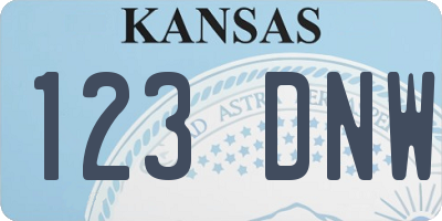 KS license plate 123DNW