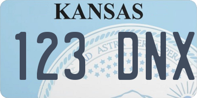 KS license plate 123DNX